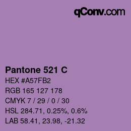 Code couleur: Pantone 521 C | qconv.com