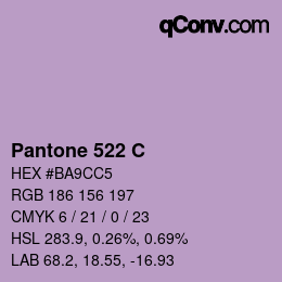 颜色代码: Pantone 522 C | qconv.com