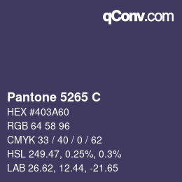 Code couleur: Pantone 5265 C | qconv.com