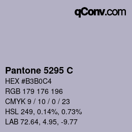 颜色代码: Pantone 5295 C | qconv.com