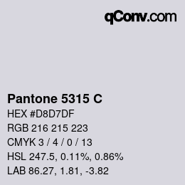 カラーコード: Pantone 5315 C | qconv.com