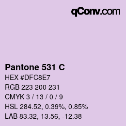 颜色代码: Pantone 531 C | qconv.com