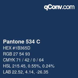 Code couleur: Pantone 534 C | qconv.com