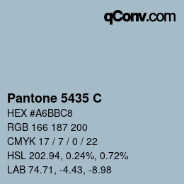颜色代码: Pantone 5435 C | qconv.com