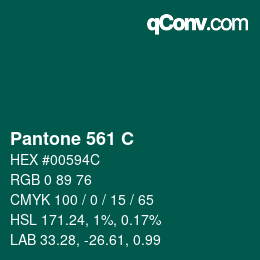 Color code: Pantone 561 C | qconv.com