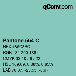 颜色代码: Pantone 564 C | qconv.com