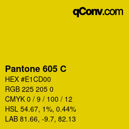 颜色代码: Pantone 605 C | qconv.com