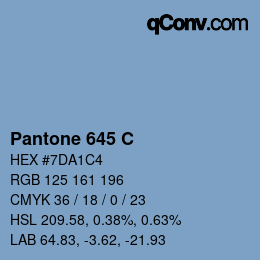 Code couleur: Pantone 645 C | qconv.com