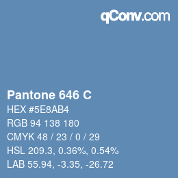 Code couleur: Pantone 646 C | qconv.com