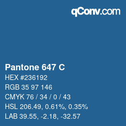 Code couleur: Pantone 647 C | qconv.com