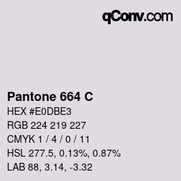 颜色代码: Pantone 664 C | qconv.com