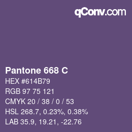 Code couleur: Pantone 668 C | qconv.com