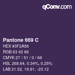 Code couleur: Pantone 669 C | qconv.com