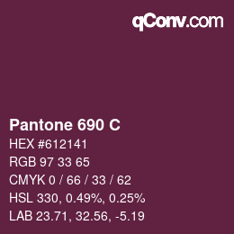 颜色代码: Pantone 690 C | qconv.com