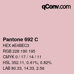 Code couleur: Pantone 692 C | qconv.com
