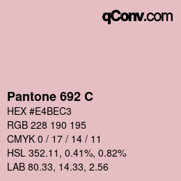 Code couleur: Pantone 692 C | qconv.com