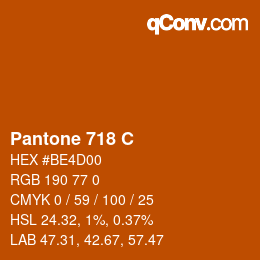 Code couleur: Pantone 718 C | qconv.com