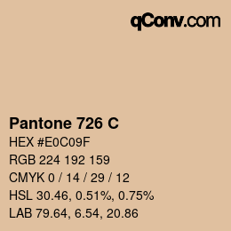 颜色代码: Pantone 726 C | qconv.com