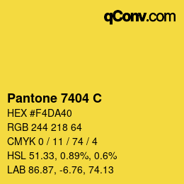 Code couleur: Pantone 7404 C | qconv.com