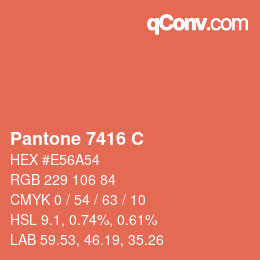 Code couleur: Pantone 7416 C | qconv.com