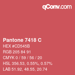 Code couleur: Pantone 7418 C | qconv.com