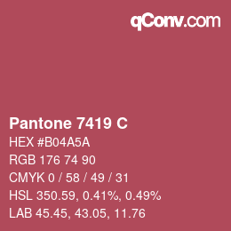 Code couleur: Pantone 7419 C | qconv.com