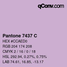 Code couleur: Pantone 7437 C | qconv.com