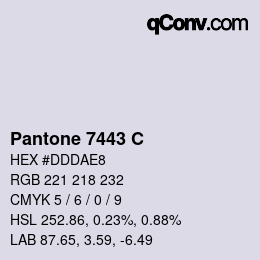 颜色代码: Pantone 7443 C | qconv.com