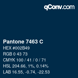 颜色代码: Pantone 7463 C | qconv.com