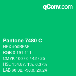 Code couleur: Pantone 7480 C | qconv.com