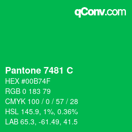 颜色代码: Pantone 7481 C | qconv.com