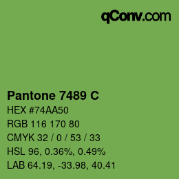 颜色代码: Pantone 7489 C | qconv.com