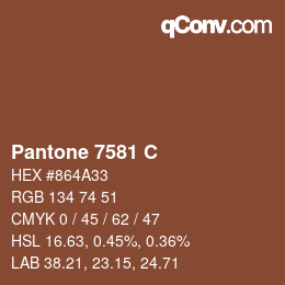 カラーコード: Pantone 7581 C | qconv.com