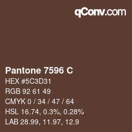 Farbcode: Pantone 7596 C | qconv.com