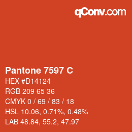 カラーコード: Pantone 7597 C | qconv.com