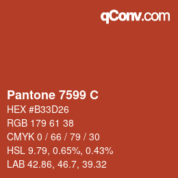 Código de color: Pantone 7599 C | qconv.com