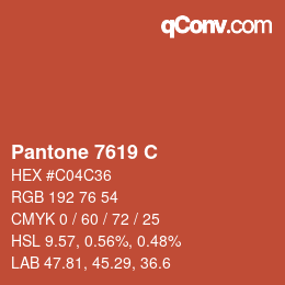 Farbcode: Pantone 7619 C | qconv.com