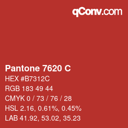 カラーコード: Pantone 7620 C | qconv.com