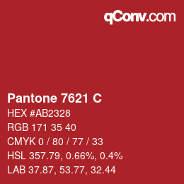 Code couleur: Pantone 7621 C | qconv.com