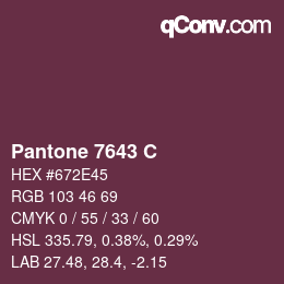 Farbcode: Pantone 7643 C | qconv.com