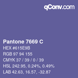 Farbcode: Pantone 7669 C | qconv.com