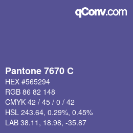 Code couleur: Pantone 7670 C | qconv.com