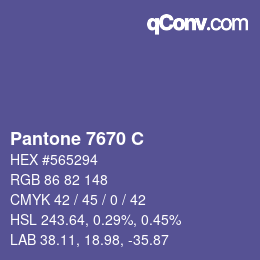颜色代码: Pantone 7670 C | qconv.com
