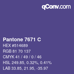 Farbcode: Pantone 7671 C | qconv.com