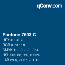 Farbcode: Pantone 7693 C | qconv.com