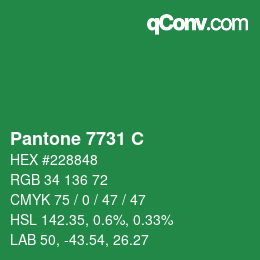 Código de color: Pantone 7731 C | qconv.com