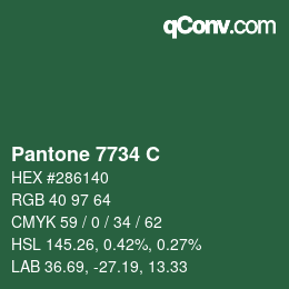 颜色代码: Pantone 7734 C | qconv.com