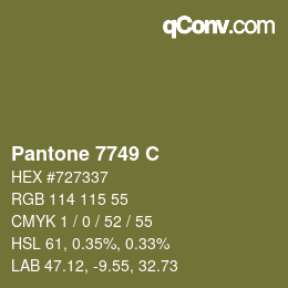 カラーコード: Pantone 7749 C | qconv.com