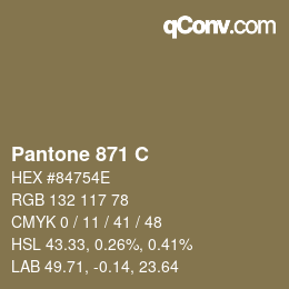 カラーコード: Pantone 871 C | qconv.com