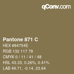 カラーコード: Pantone 871 C | qconv.com